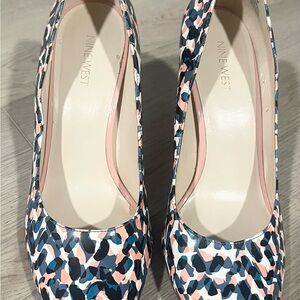 Nine West Pink and Blue Patterned Heels - Gramercy